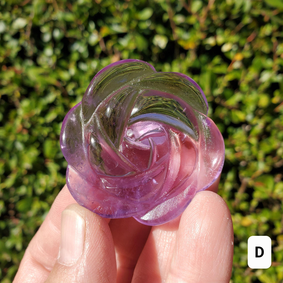 Small Amethyst Rose - Calming, Energetic Protection, Positivity, Connection - Purple Amethyst Flower Carving Crystal Rose Healing Gemstone