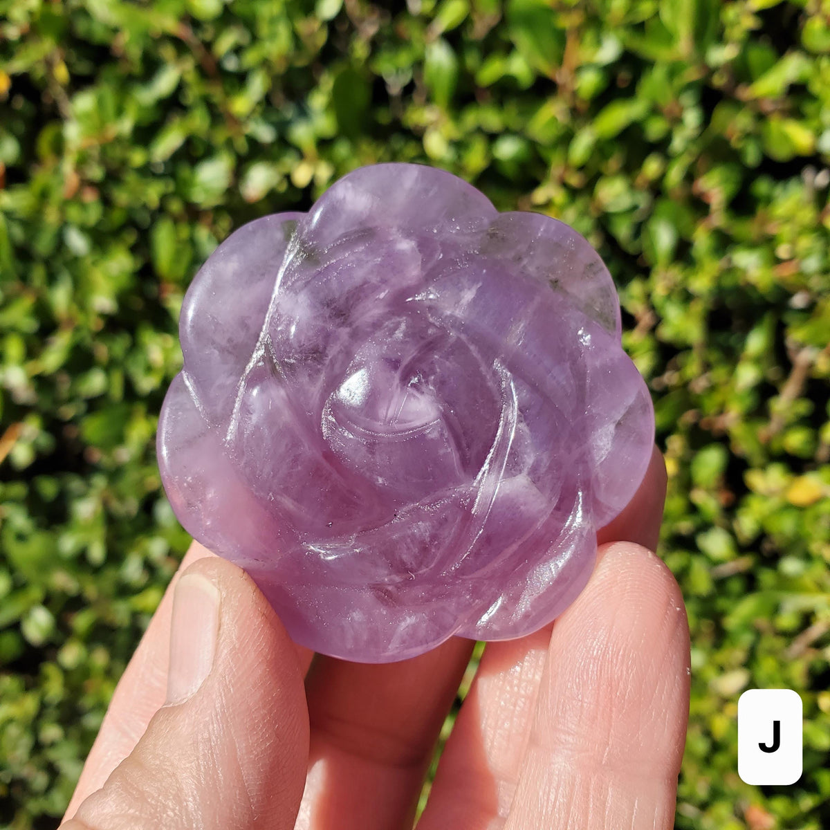 Small Amethyst Rose - Calming, Energetic Protection, Positivity, Connection - Purple Amethyst Flower Carving Crystal Rose Healing Gemstone