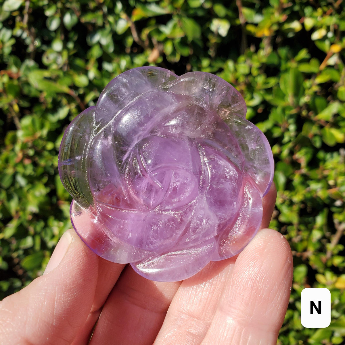 Small Amethyst Rose - Calming, Energetic Protection, Positivity, Connection - Purple Amethyst Flower Carving Crystal Rose Healing Gemstone