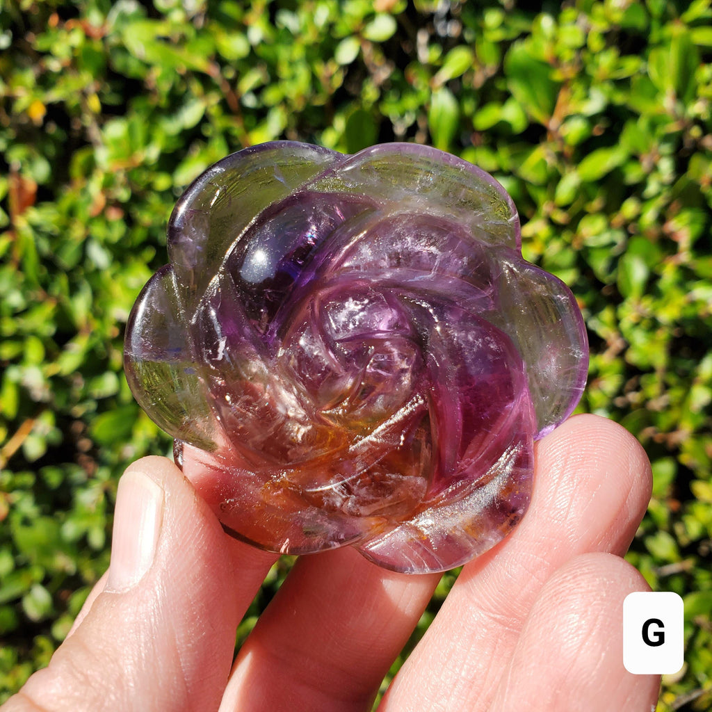 Small Amethyst Rose - Calming, Energetic Protection, Positivity, Connection - Purple Amethyst Flower Carving Crystal Rose Healing Gemstone
