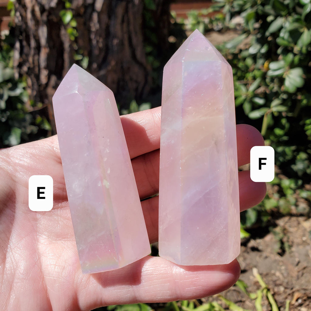 Aura Rose Quartz Tower - Unconditional Love, Compassion, Self Love - Angel Aura Pink Crystal Generator Healing Gemstone Point Obelisk