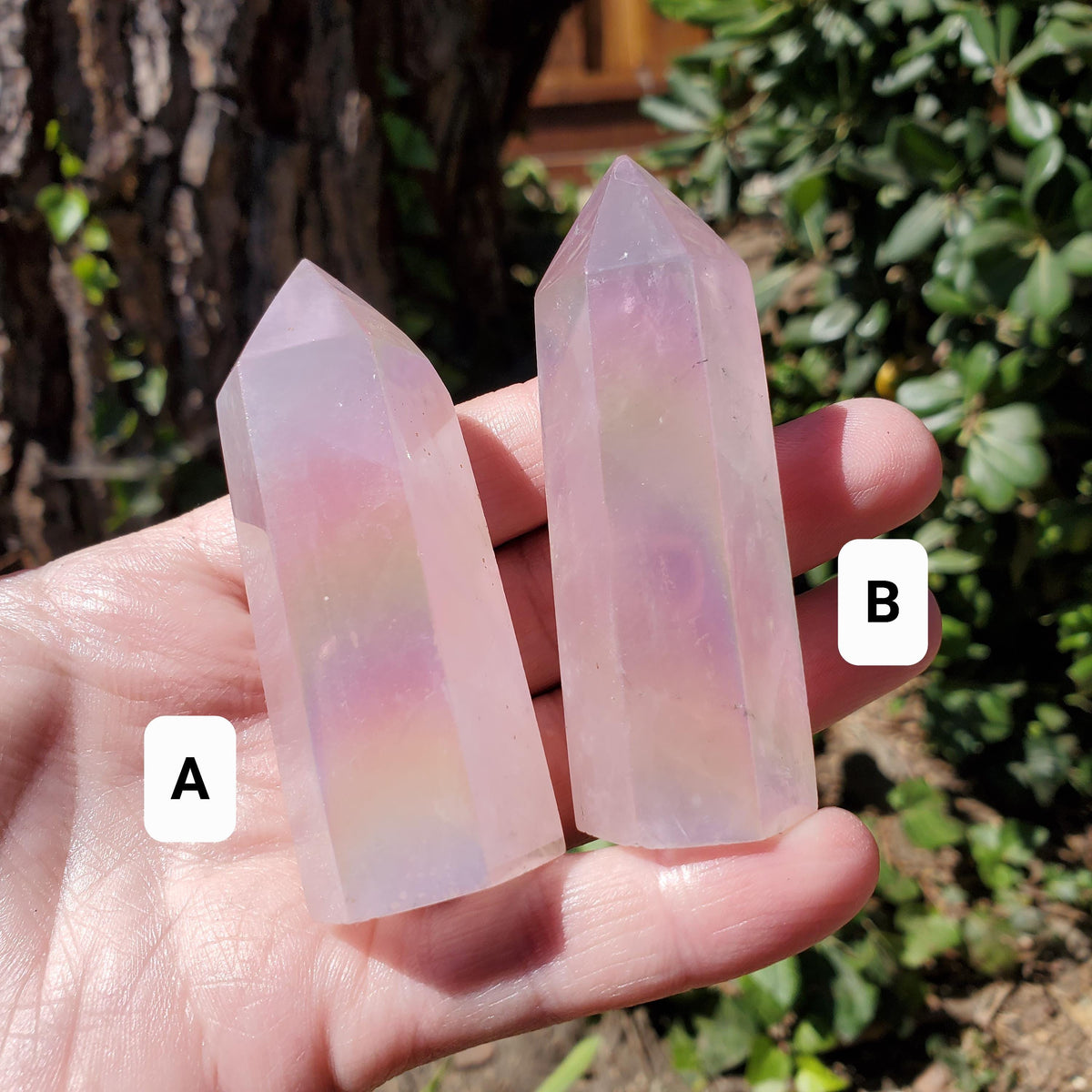 Aura Rose Quartz Tower - Unconditional Love, Compassion, Self Love - Angel Aura Pink Crystal Generator Healing Gemstone Point Obelisk
