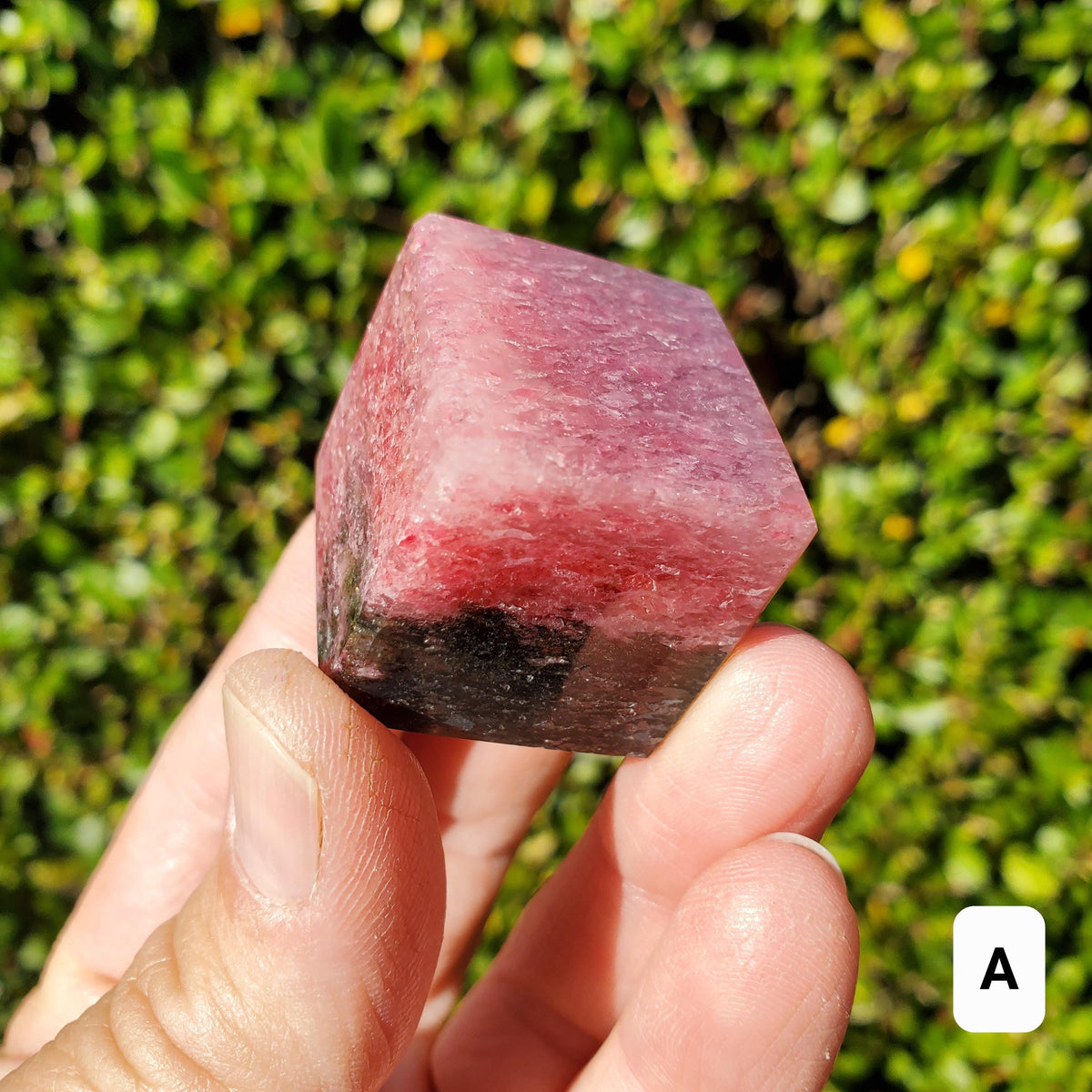 Cute Rhodonite Cube - Self Love, Balance, Joy, Happiness - Pink and Black Crystal Cube Healing Gemstones Home Deocr