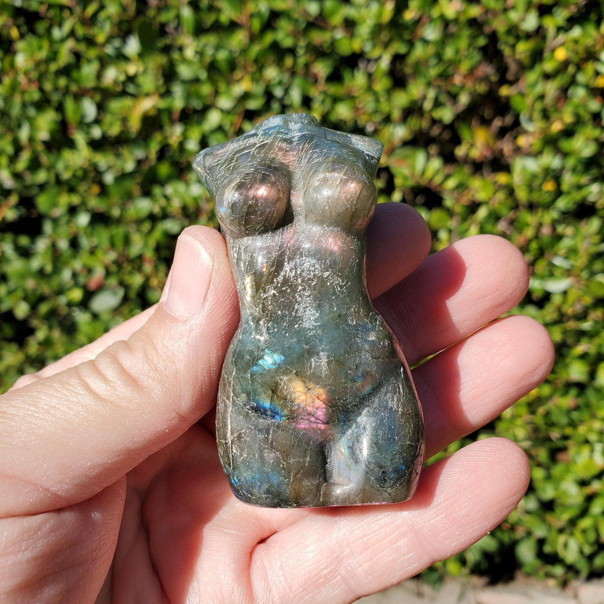 Flashy Labradorite Lady Body 2.75" - Awareness, Connection, Intuition - Crystal Female Model Lab Carving Healing Gemstone Statement Feminine