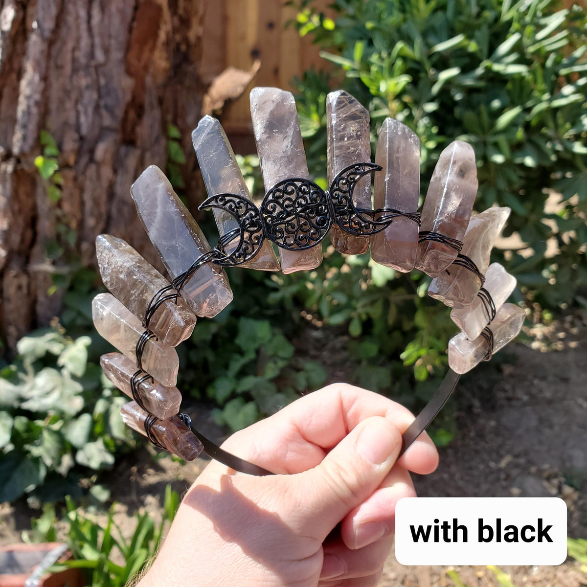 Smoky Quartz Crown - Protective, Grounding, Filters Out Bad Energy - Smokey Quartz Goddess Crown Healing Crystals Gemstones