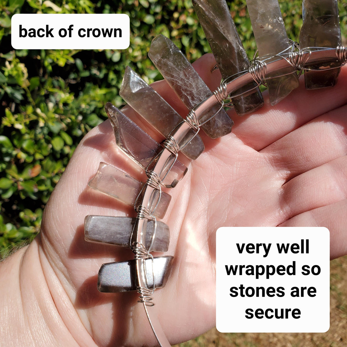 Smoky Quartz Crown - Protective, Grounding, Filters Out Bad Energy - Smokey Quartz Goddess Crown Healing Crystals Gemstones