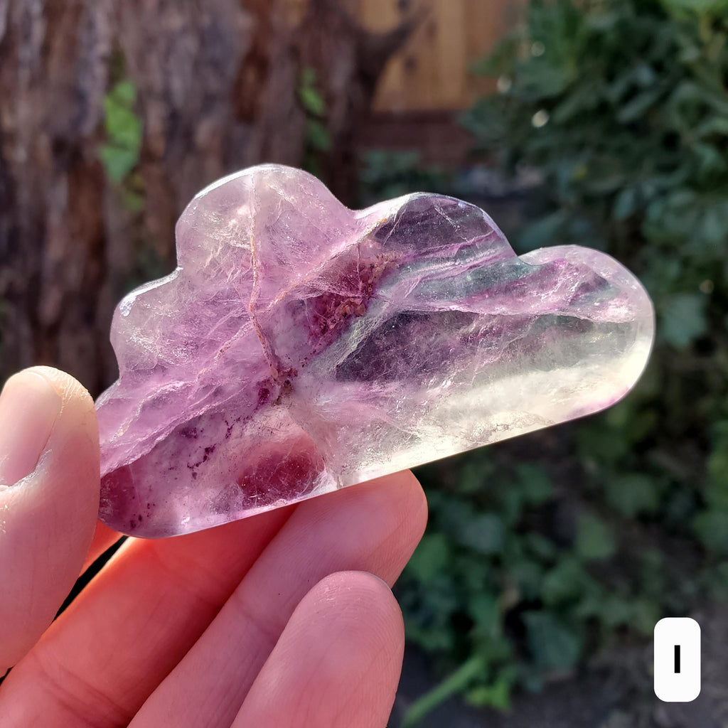 Rainbow Fluorite Standing Cloud (Listing 1 of 2) - Mental Clarity, Energetic Protection, Positivity - Carved Crystal Cloud Healing Gemstone