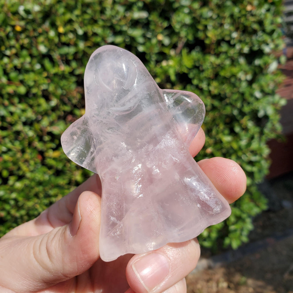 Rose Quartz Ghost - Universal & Unconditional Love, Compassion, Kindness - Crystal Halloween Stones Home Decor Healing Gemstone