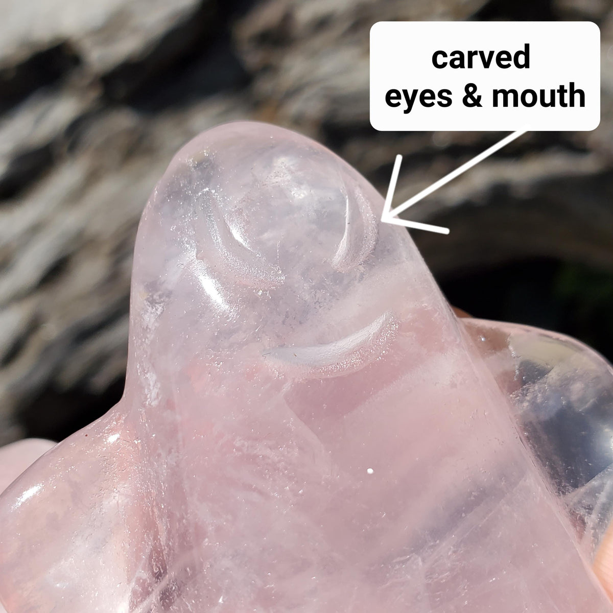 Rose Quartz Ghost - Universal & Unconditional Love, Compassion, Kindness - Crystal Halloween Stones Home Decor Healing Gemstone