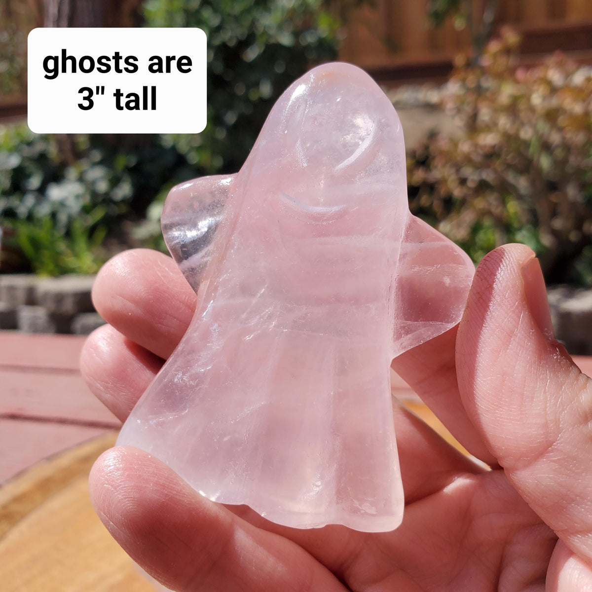 Rose Quartz Ghost - Universal & Unconditional Love, Compassion, Kindness - Crystal Halloween Stones Home Decor Healing Gemstone