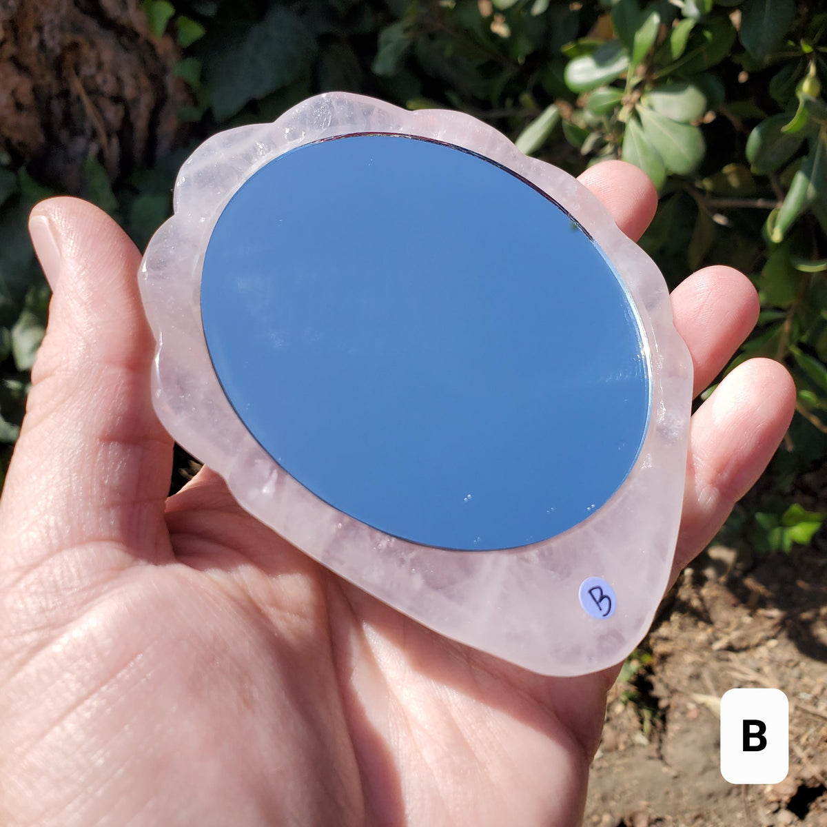 Rose Quartz Seashell Mirror - Unconditional Love, Compassion, Kindness, Self Love - Pink Shell Crystal Healing Vanity Mirror, Bathroom Decor