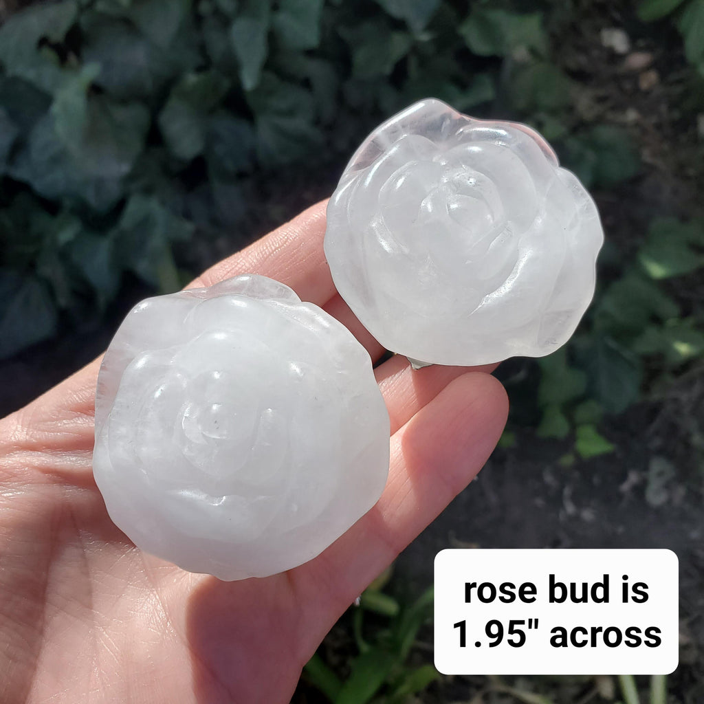 Quartz Long Stem Rose - Master Healer, Counteracts the Negative, Energizes Positive Energy - Clear Quartz Rose Healing Stone Statement