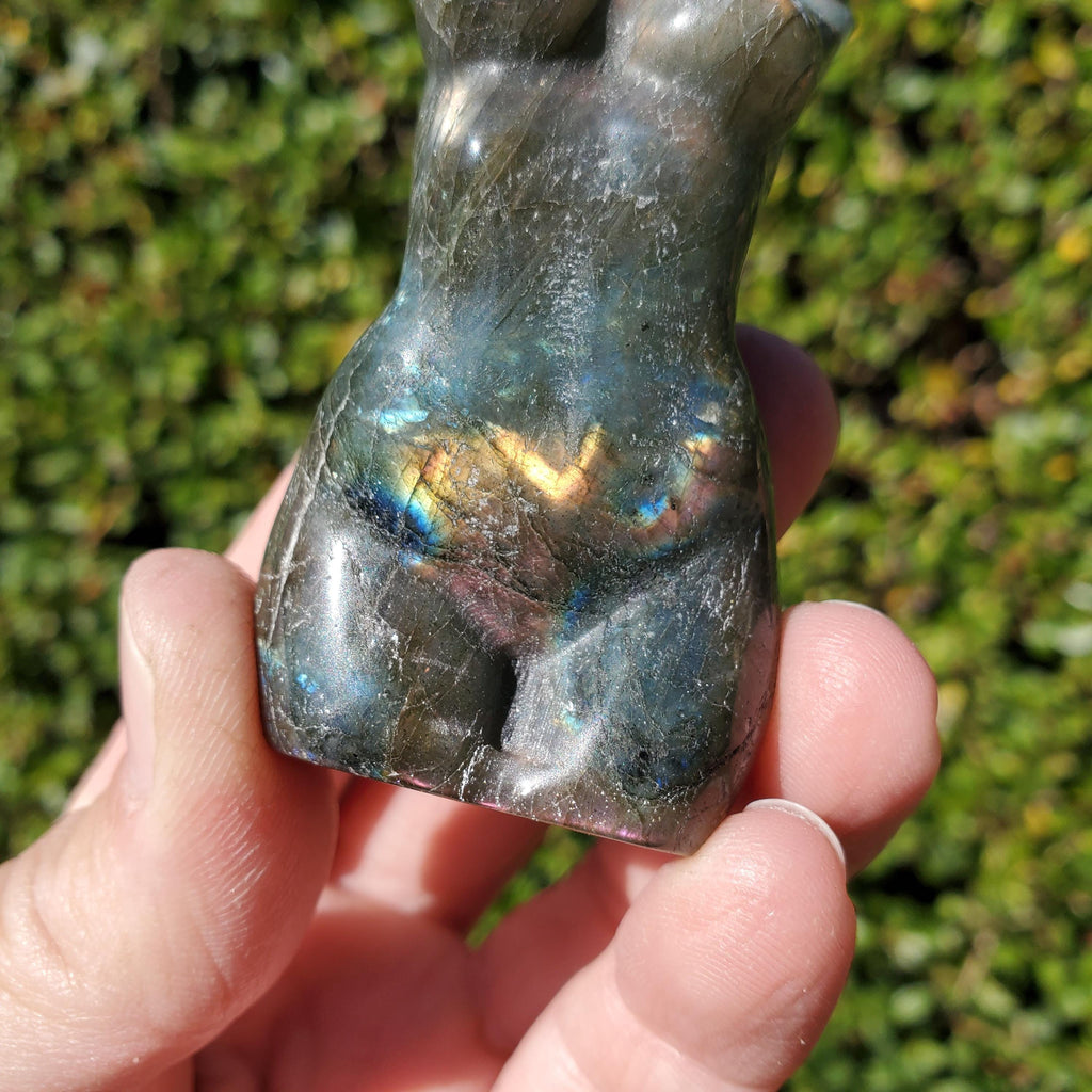 Flashy Labradorite Lady Body 2.75" - Awareness, Connection, Intuition - Crystal Female Model Lab Carving Healing Gemstone Statement Feminine