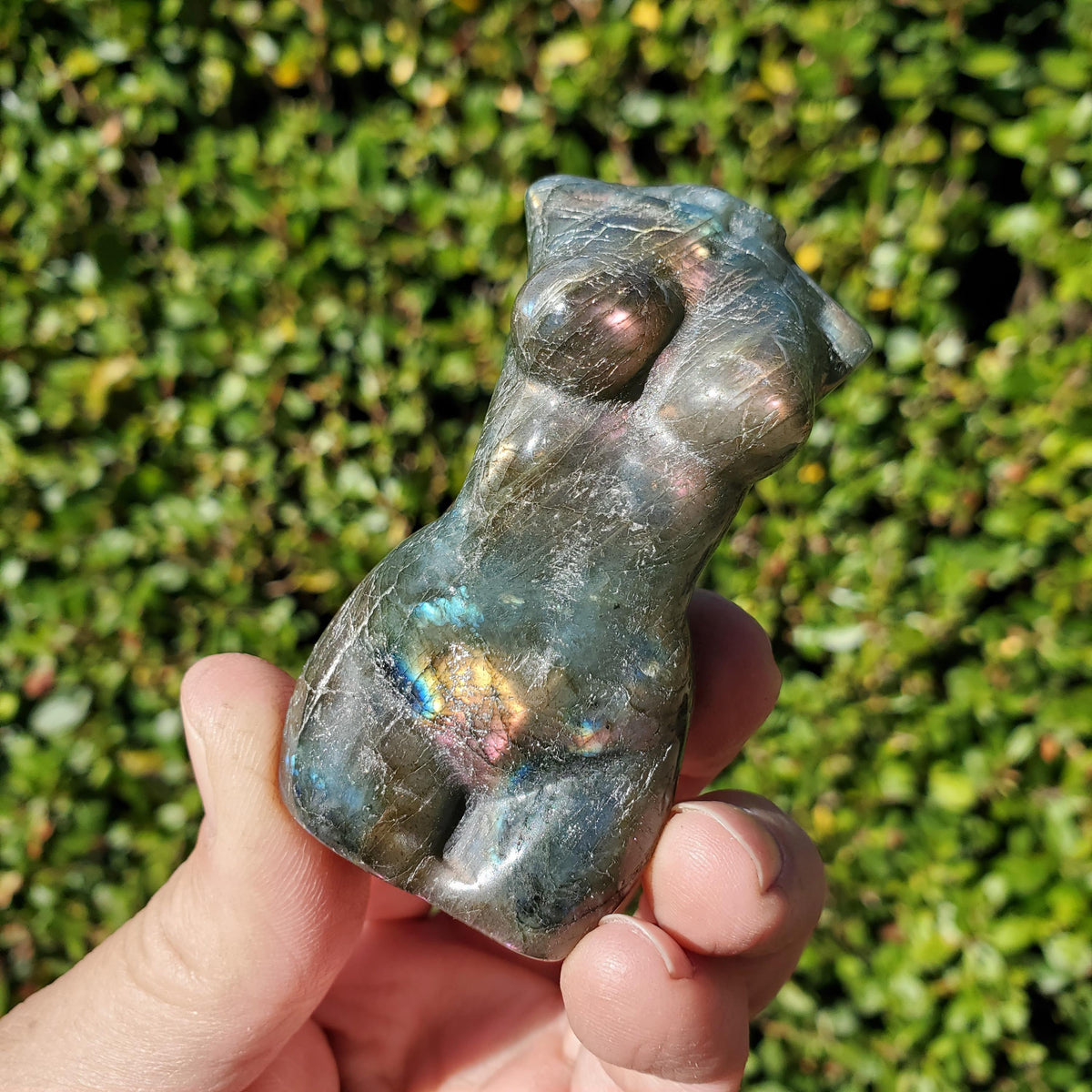 Flashy Labradorite Lady Body 2.75" - Awareness, Connection, Intuition - Crystal Female Model Lab Carving Healing Gemstone Statement Feminine