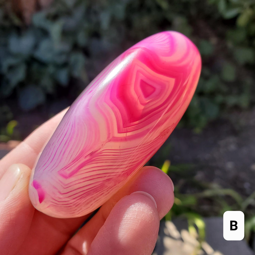 Pink Agate Freeform - Balance of the Physical, Mental & Emotional - Pink Crystal Free Form Palm Stone Healing Gemstone Statement