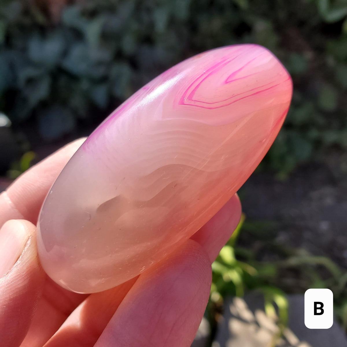 Pink Agate Freeform - Balance of the Physical, Mental & Emotional - Pink Crystal Free Form Palm Stone Healing Gemstone Statement