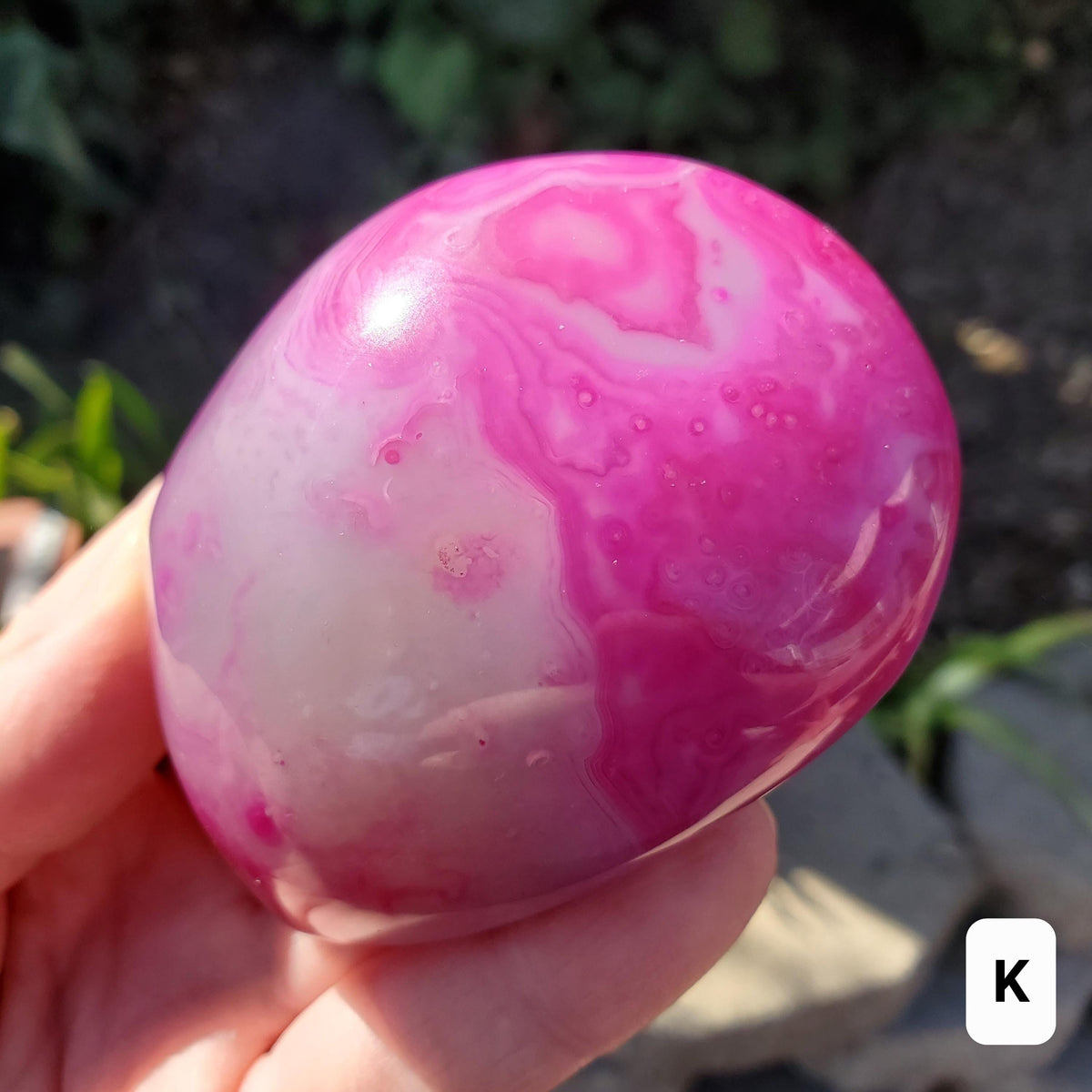 Pink Agate Freeform - Balance of the Physical, Mental & Emotional - Pink Crystal Free Form Palm Stone Healing Gemstone Statement