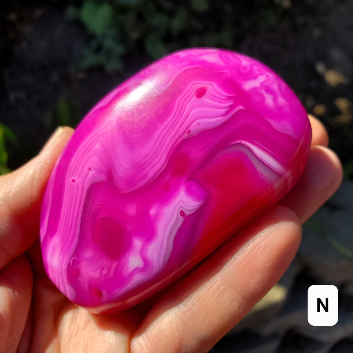 Pink Agate Freeform - Balance of the Physical, Mental & Emotional - Pink Crystal Free Form Palm Stone Healing Gemstone Statement