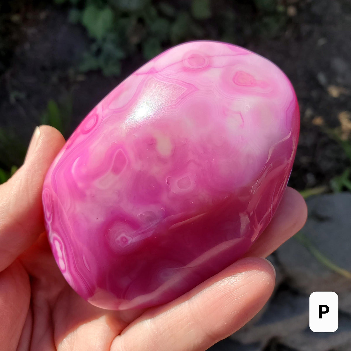 Pink Agate Freeform - Balance of the Physical, Mental & Emotional - Pink Crystal Free Form Palm Stone Healing Gemstone Statement