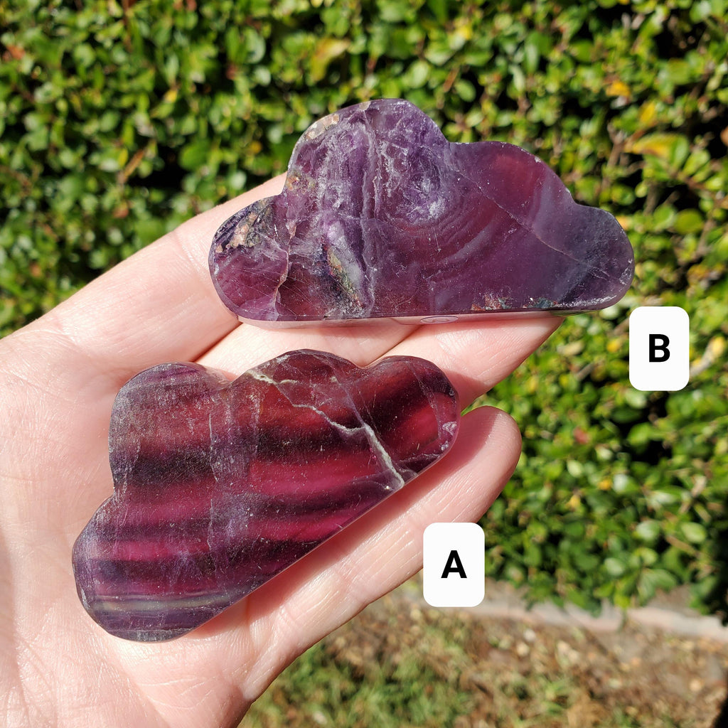 Rainbow Fluorite Standing Cloud (Listing 1 of 2) - Mental Clarity, Energetic Protection, Positivity - Carved Crystal Cloud Healing Gemstone