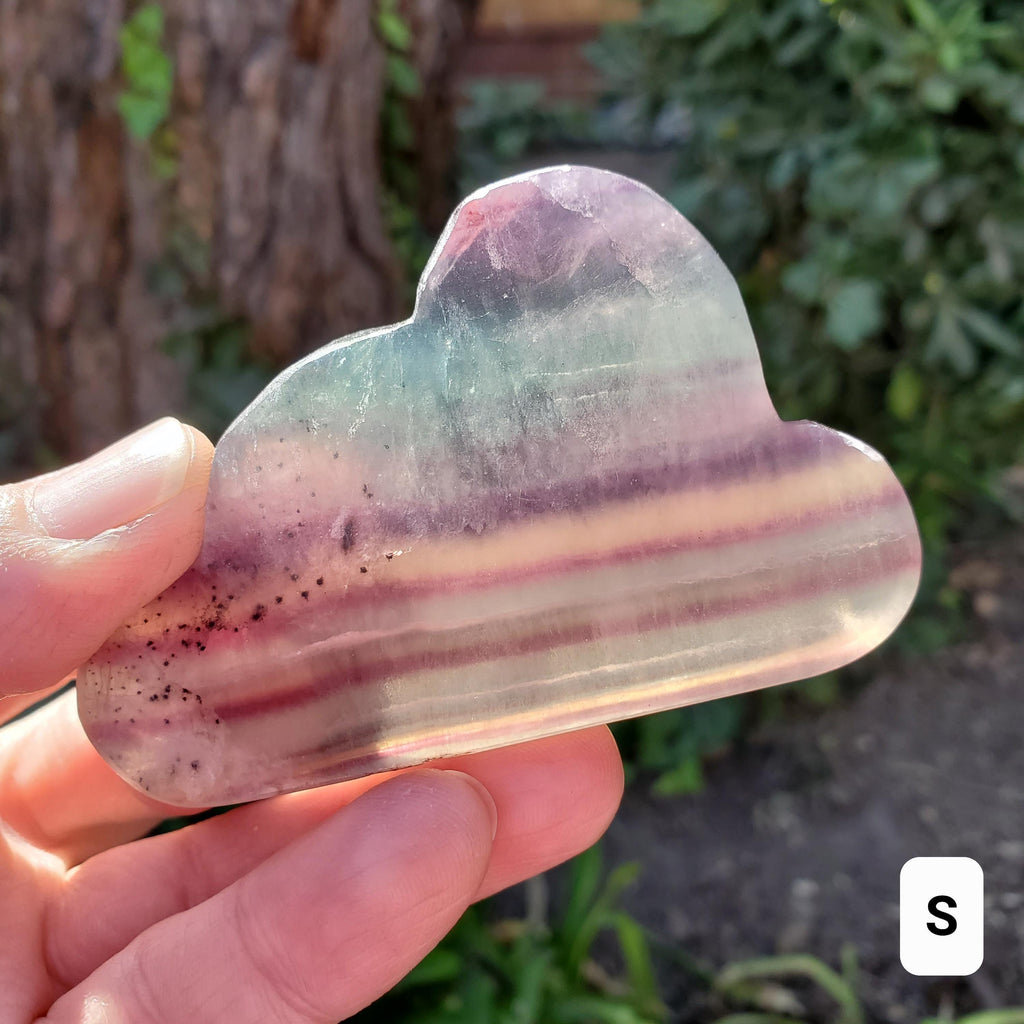 Rainbow Fluorite Standing Cloud (Listing 2 of 2) - Mental Clarity, Energetic Protection, Positivity - Carved Crystal Cloud Healing Gemstone