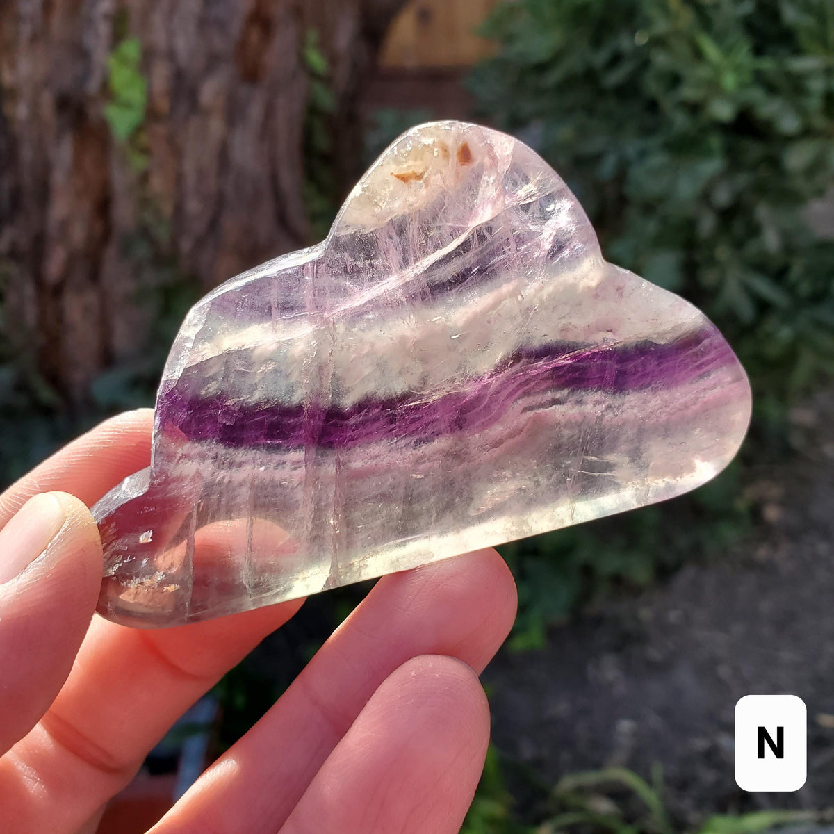 Rainbow Fluorite Standing Cloud (Listing 2 of 2) - Mental Clarity, Energetic Protection, Positivity - Carved Crystal Cloud Healing Gemstone