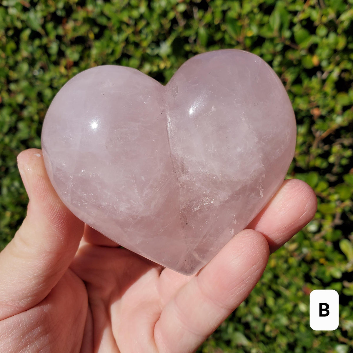 Cute Puffy Rose Quartz Heart on Silver Stand - Unconditional Love, Compassion, Kindness, Self Love - Pink Heart Crystal Healing Statement