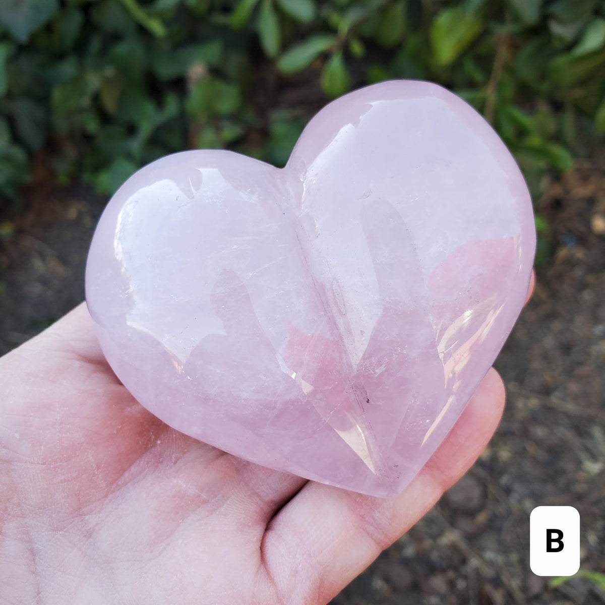 Cute Puffy Rose Quartz Heart on Silver Stand - Unconditional Love, Compassion, Kindness, Self Love - Pink Heart Crystal Healing Statement