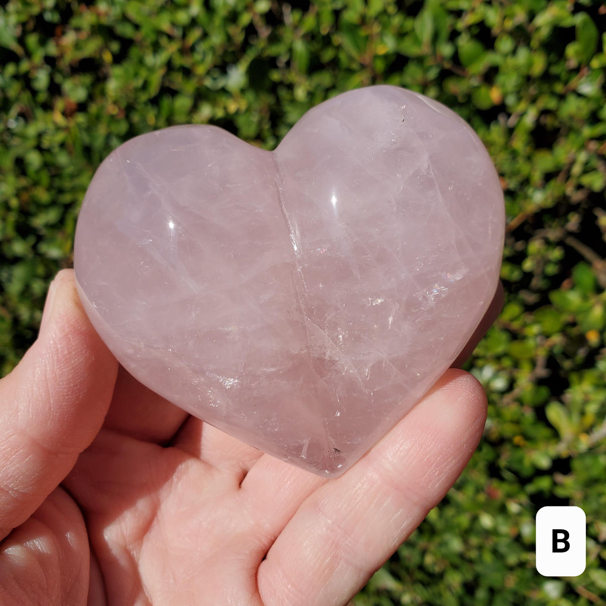 Cute Puffy Rose Quartz Heart on Silver Stand - Unconditional Love, Compassion, Kindness, Self Love - Pink Heart Crystal Healing Statement