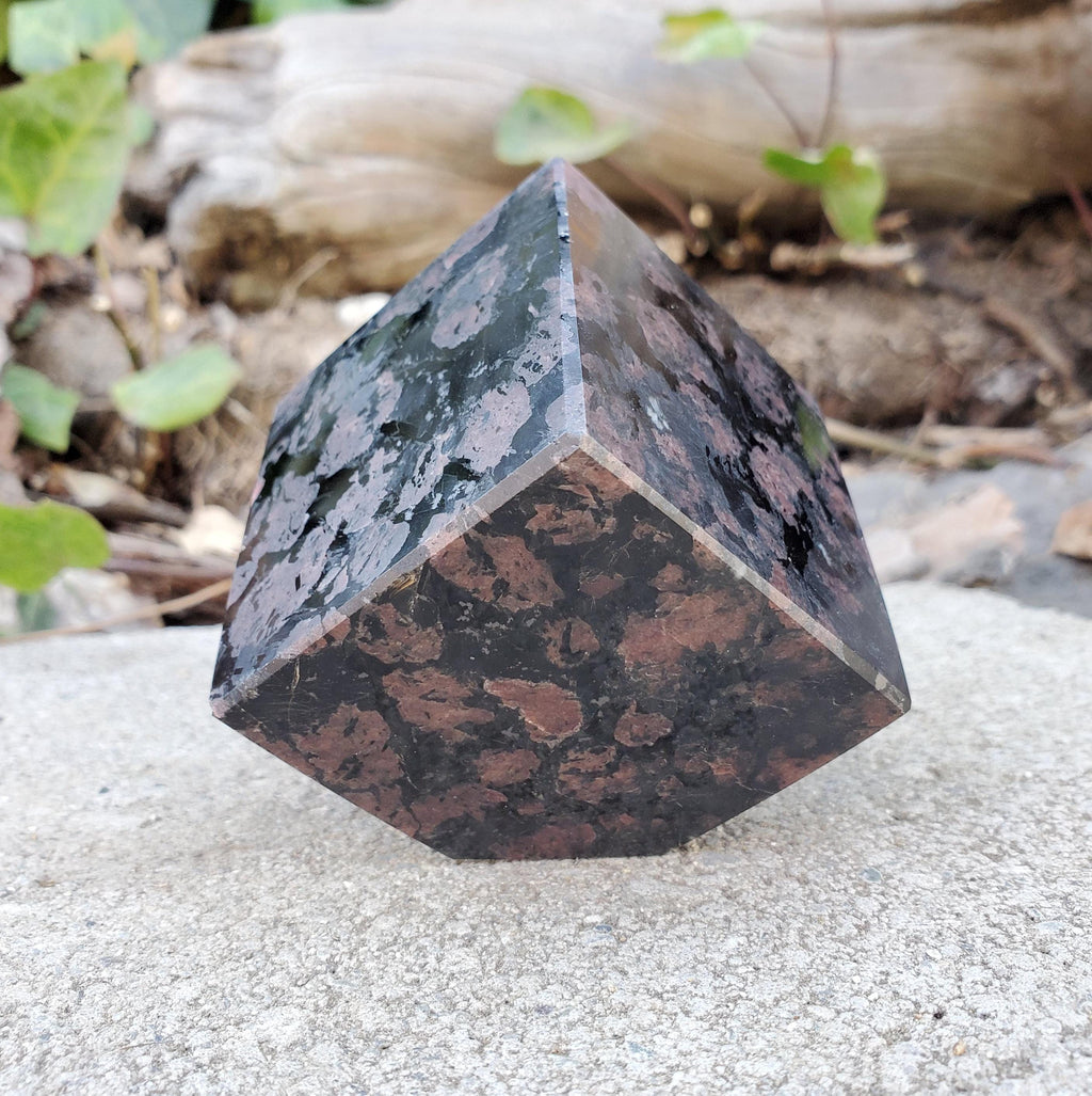 Heavy Garnet Cube 2.15" - Physical Love, Passion, Connected to the Present - Firework Garnet Crystal Standing Block Healing Gemstone