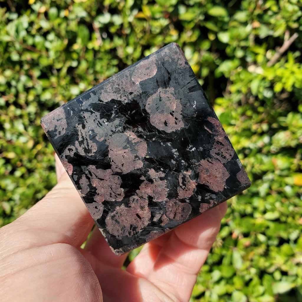 Heavy Garnet Cube 2.15" - Physical Love, Passion, Connected to the Present - Firework Garnet Crystal Standing Block Healing Gemstone