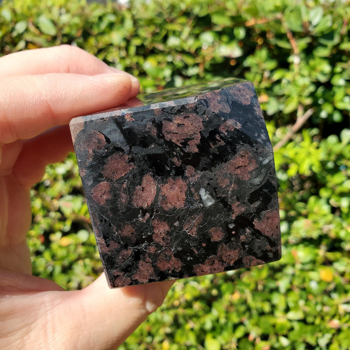 Heavy Garnet Cube 2.15" - Physical Love, Passion, Connected to the Present - Firework Garnet Crystal Standing Block Healing Gemstone