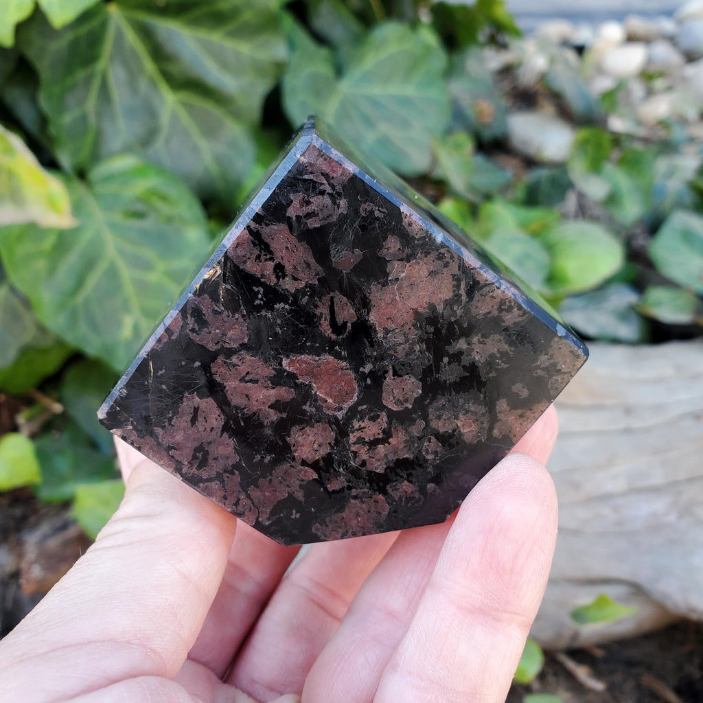 Heavy Garnet Cube 2.15" - Physical Love, Passion, Connected to the Present - Firework Garnet Crystal Standing Block Healing Gemstone