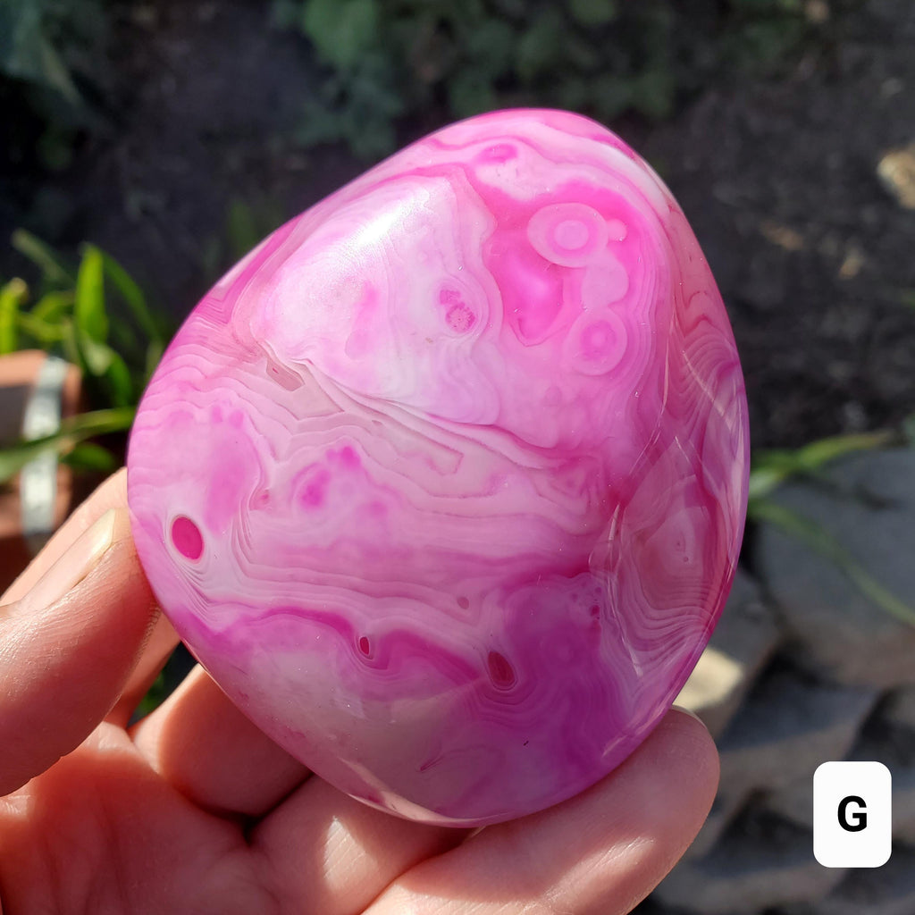 Pink Agate Freeform - Balance of the Physical, Mental & Emotional - Pink Crystal Free Form Palm Stone Healing Gemstone Statement