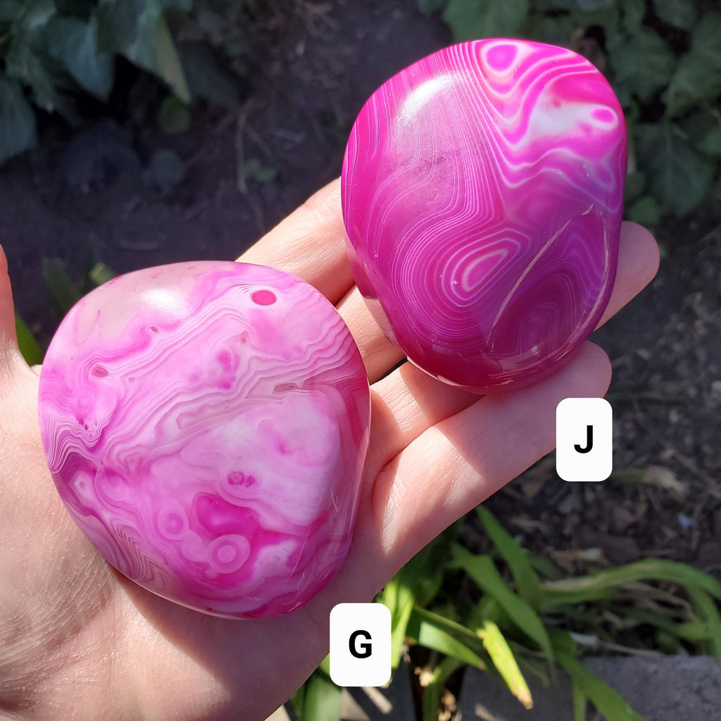 Pink Agate Freeform - Balance of the Physical, Mental & Emotional - Pink Crystal Free Form Palm Stone Healing Gemstone Statement