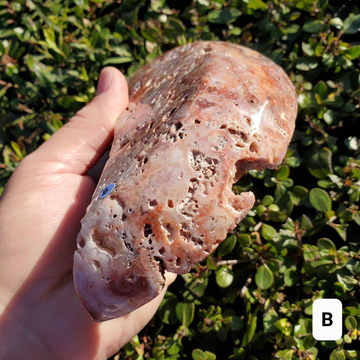 Pink Lace Agate Crescent Moon Tray- Balance Physical, Mental, Emotional - Agate Crystal Moon Display Tray for Trinkets Healing Decor