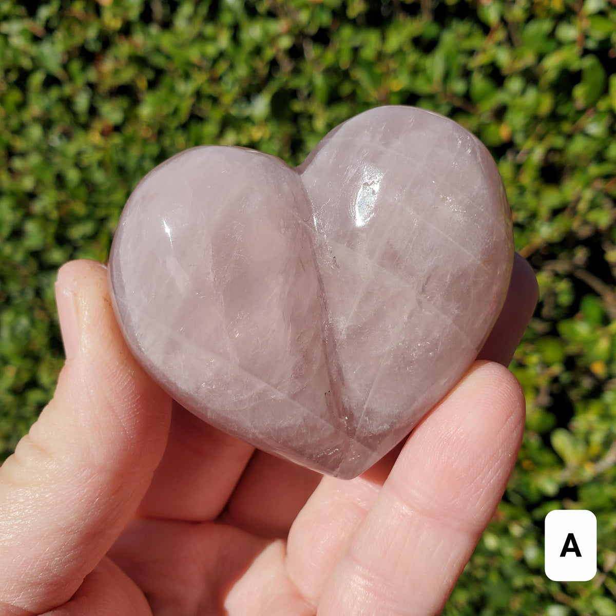 Cute Puffy Rose Quartz Heart on Silver Stand - Unconditional Love, Compassion, Kindness, Self Love - Pink Heart Crystal Healing Statement
