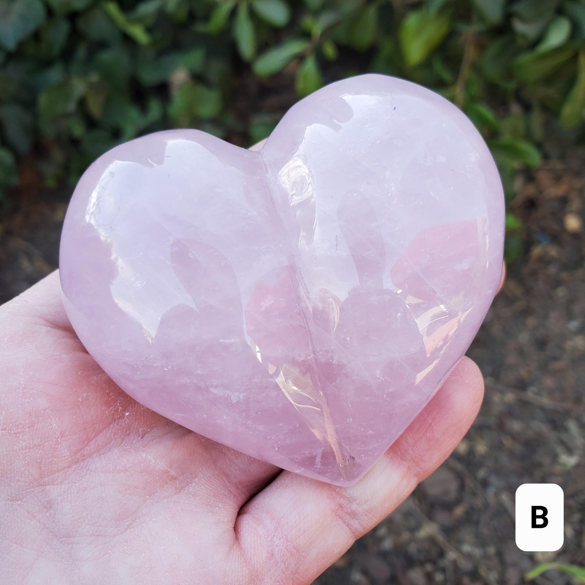 Cute Puffy Rose Quartz Heart on Silver Stand - Unconditional Love, Compassion, Kindness, Self Love - Pink Heart Crystal Healing Statement