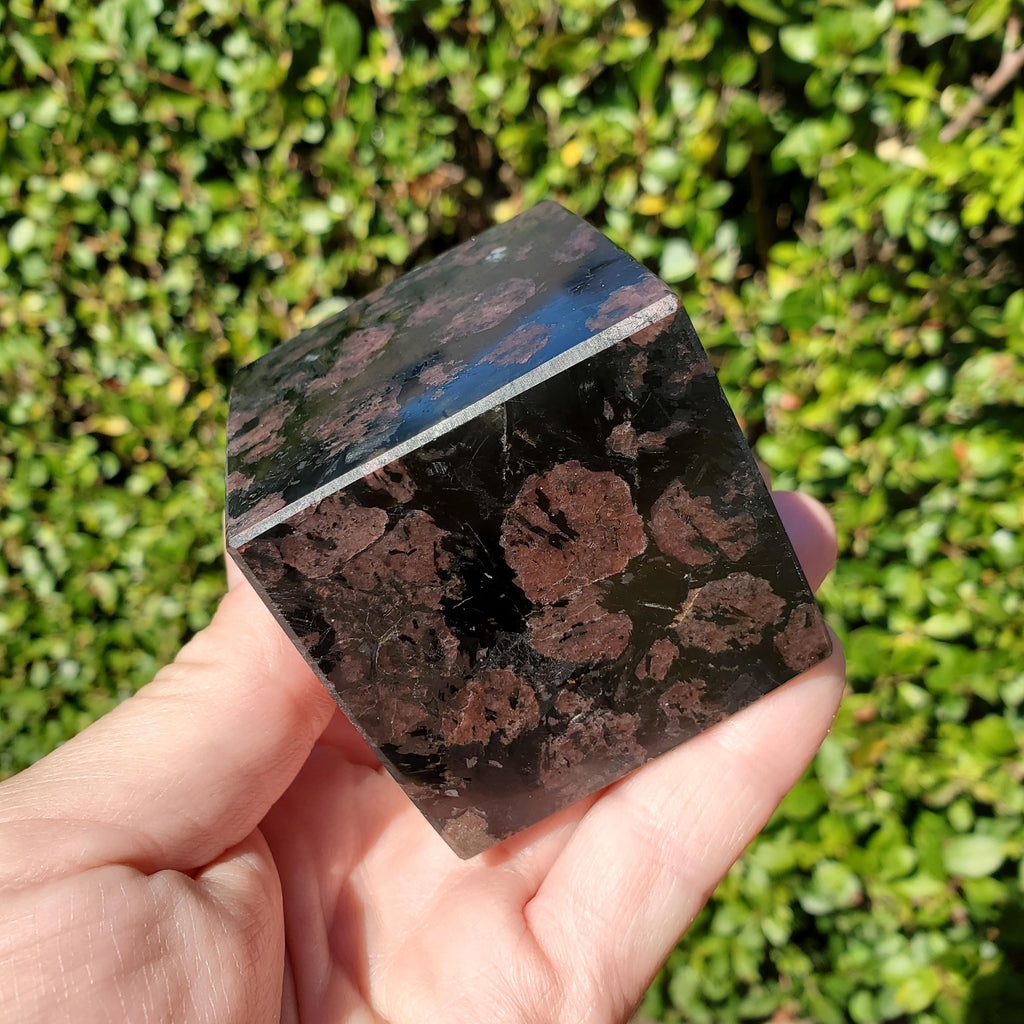 Heavy Garnet Cube 2.15" - Physical Love, Passion, Connected to the Present - Firework Garnet Crystal Standing Block Healing Gemstone