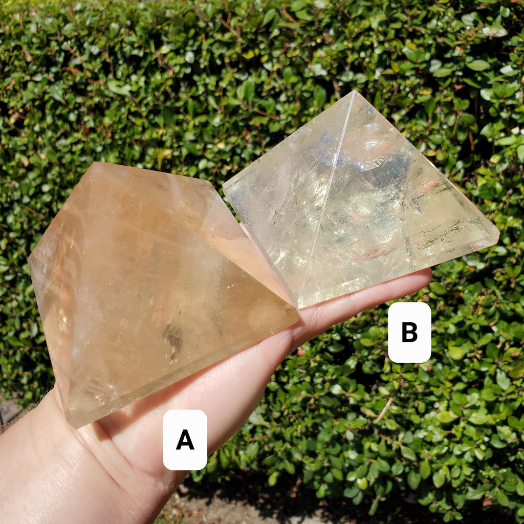 Big Chunky Citrine Pyramid - Abundance, Energizing, Creativity, New Beginnings - Golden Citrine Carved Statement Piece