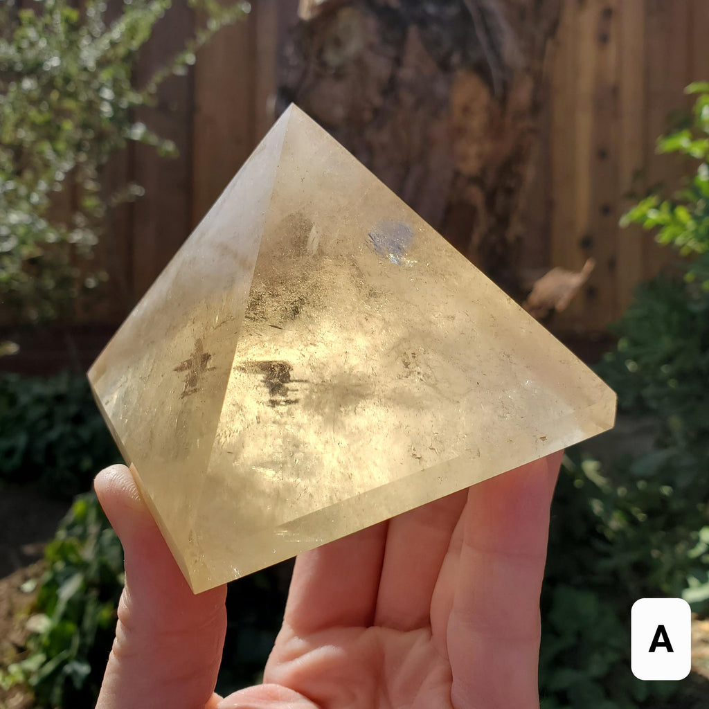 Big Chunky Citrine Pyramid - Abundance, Energizing, Creativity, New Beginnings - Golden Citrine Carved Statement Piece