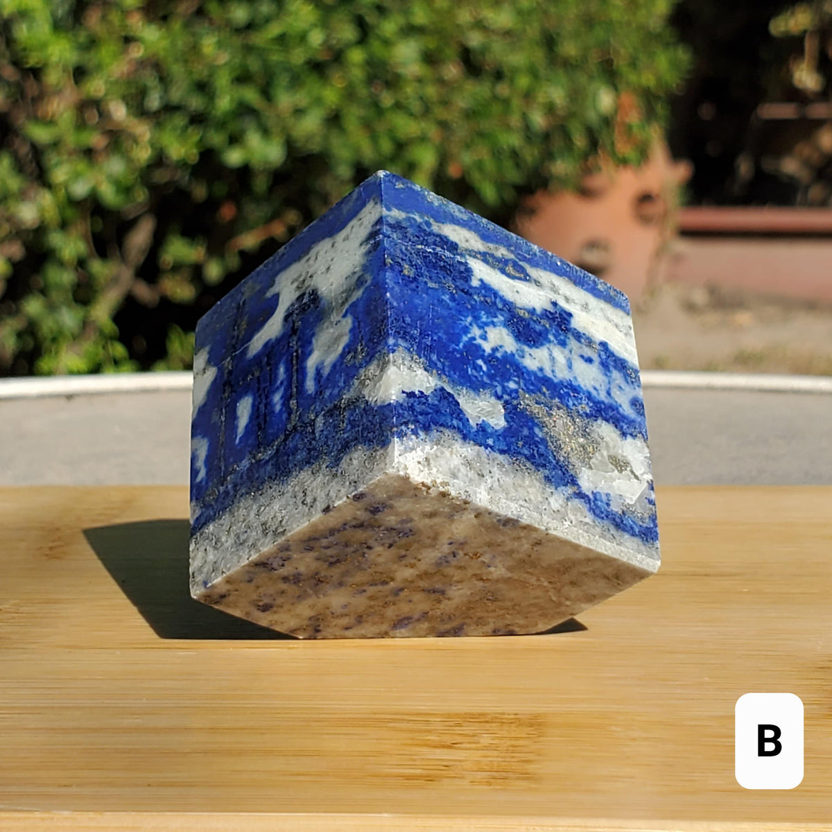Lapis Lazuli Cube - Logic, Insight, Connection, Communication - Square Carved Geometric Crystal Stone Healing Gemstone