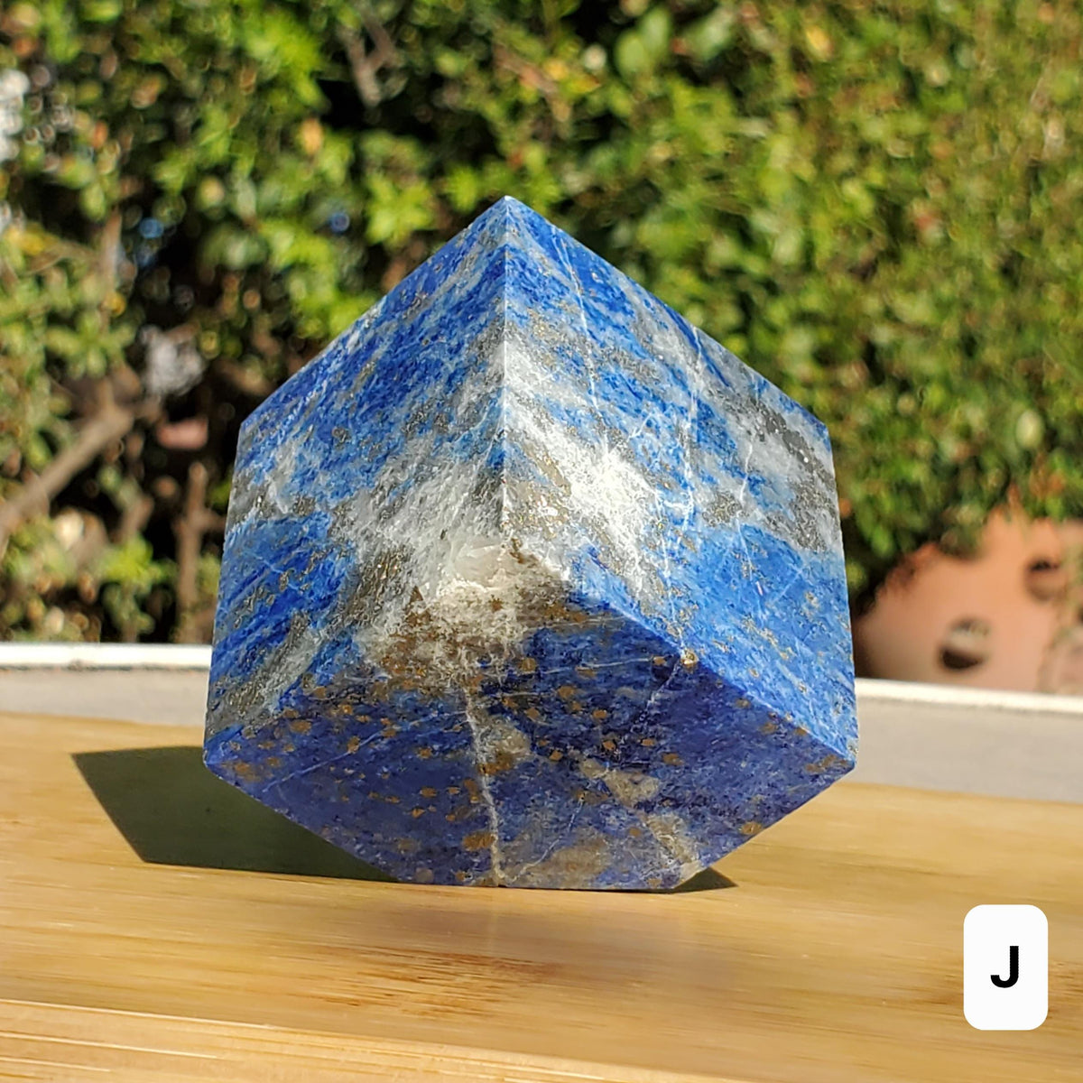 Lapis Lazuli Cube - Logic, Insight, Connection, Communication - Square Carved Geometric Crystal Stone Healing Gemstone