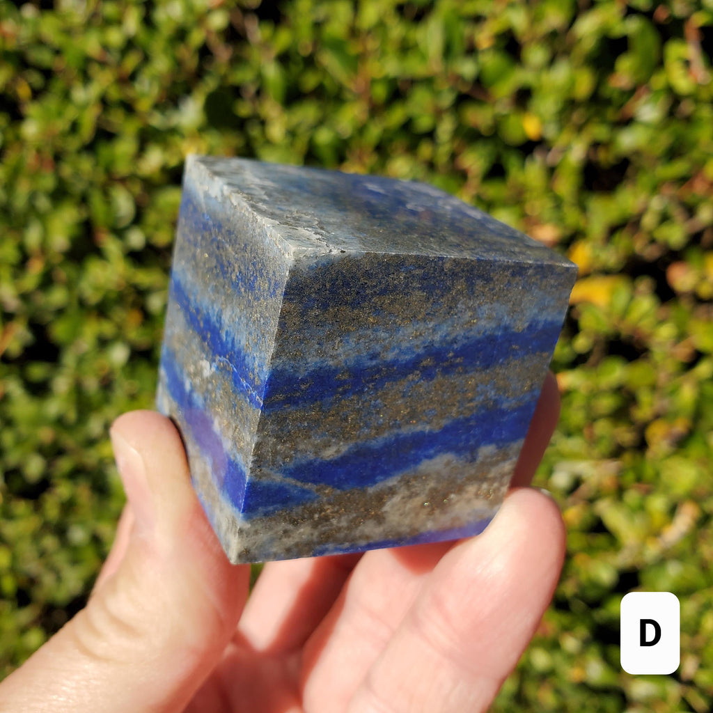 Lapis Lazuli Cube - Logic, Insight, Connection, Communication - Square Carved Geometric Crystal Stone Healing Gemstone