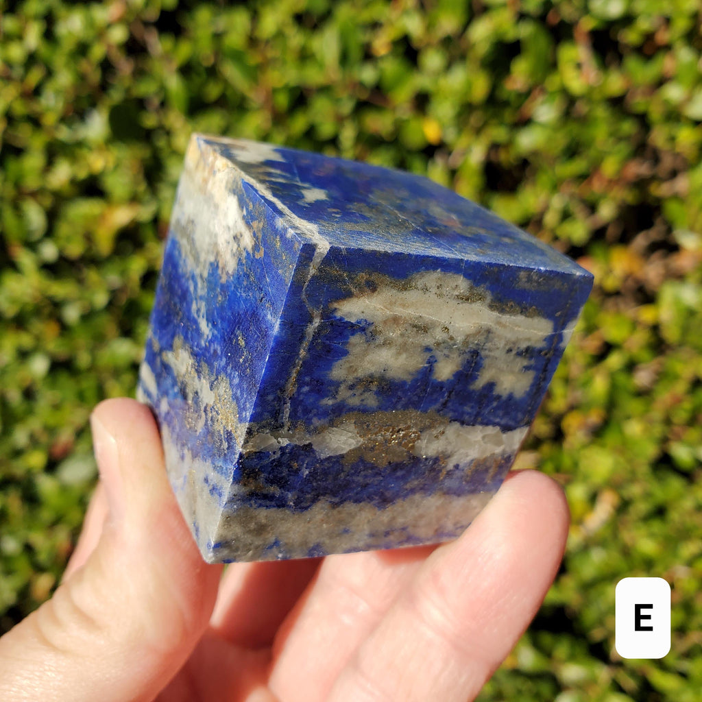 Lapis Lazuli Cube - Logic, Insight, Connection, Communication - Square Carved Geometric Crystal Stone Healing Gemstone