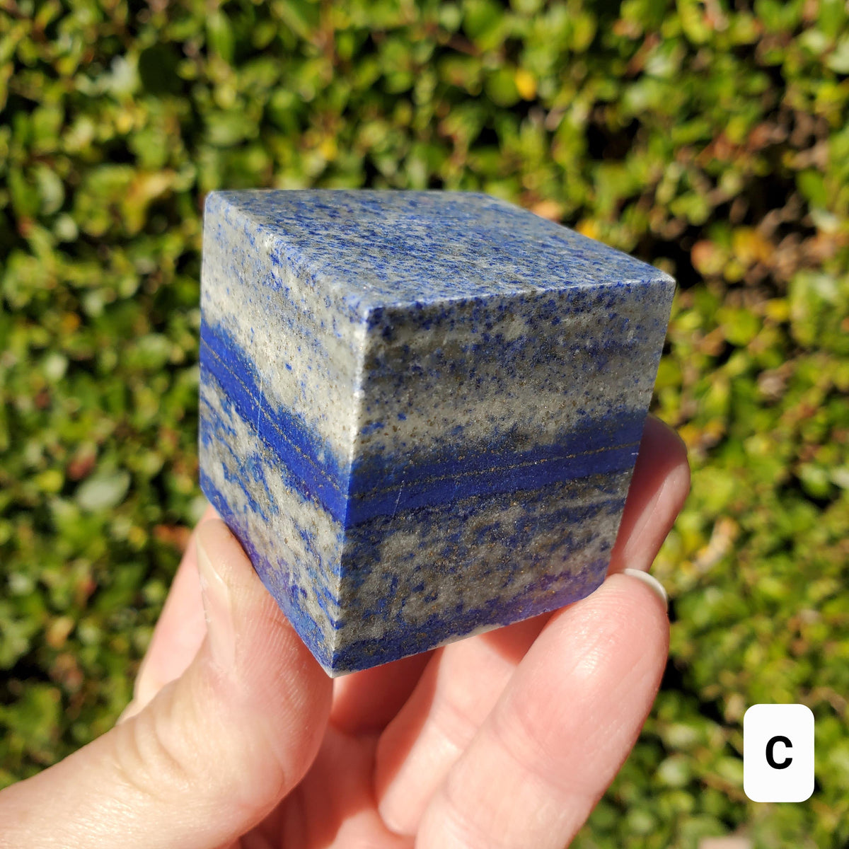 Lapis Lazuli Cube - Logic, Insight, Connection, Communication - Square Carved Geometric Crystal Stone Healing Gemstone