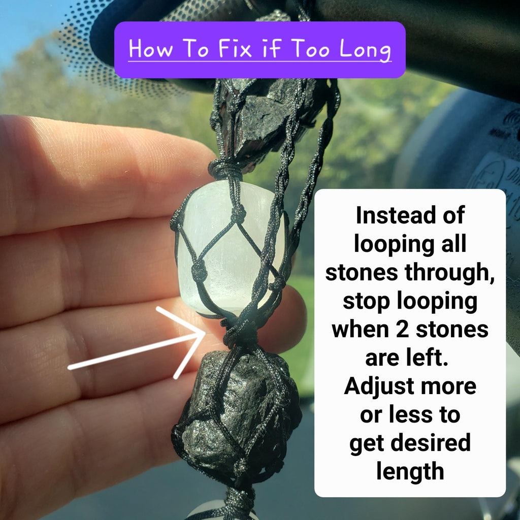 Car Protection Hanging Charm - Raw Black Tourmaline & Selenite - Energetic Protection, Neutralizes Negativity, Cleanses Space Crystal Decor