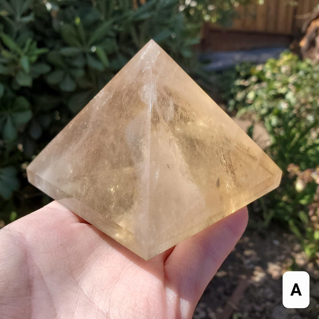 Big Chunky Citrine Pyramid - Abundance, Energizing, Creativity, New Beginnings - Golden Citrine Carved Statement Piece