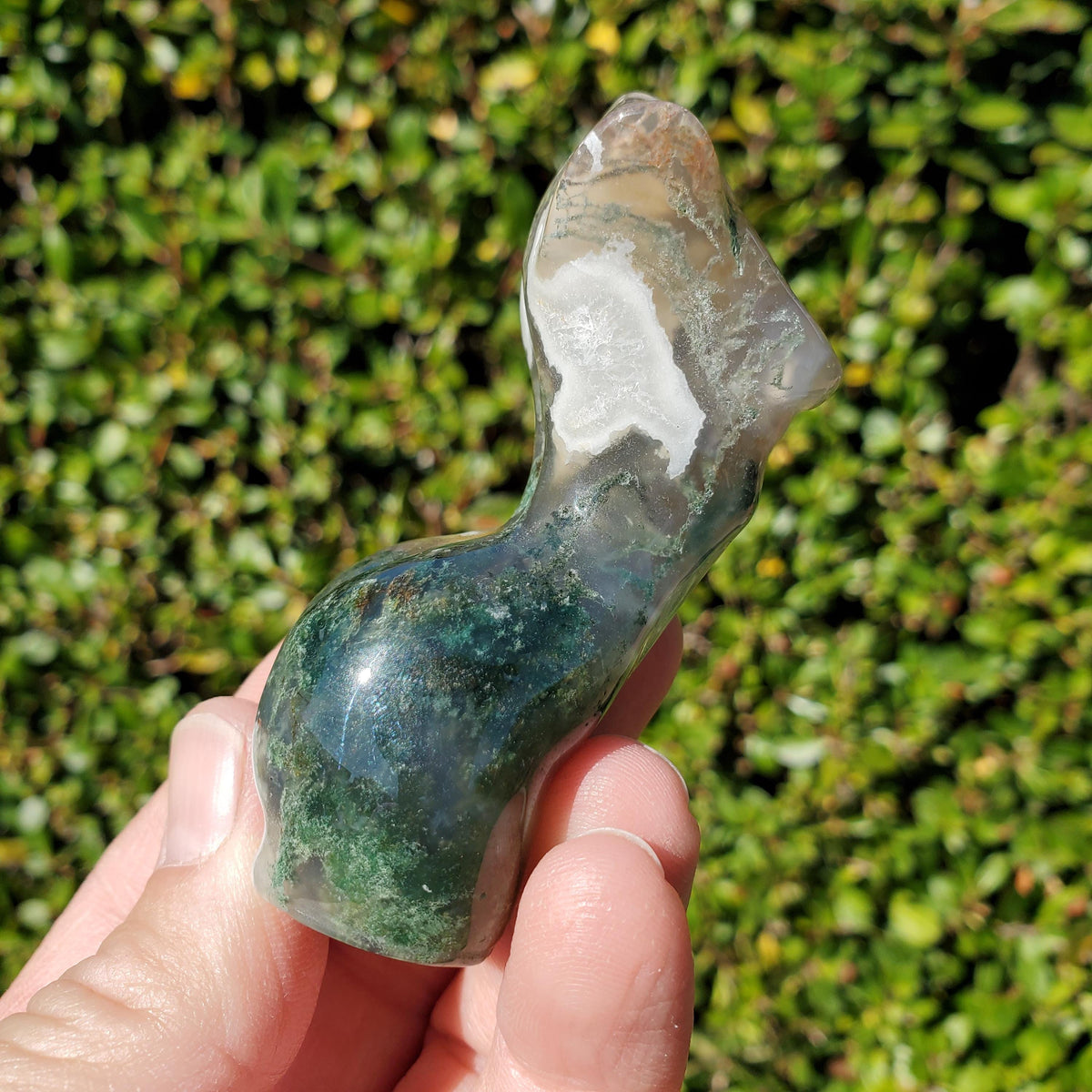 Moss Agate Lady Body - Grounding, Reflection, New Beginnings - Moss Agate Crystal Female Model Figure Healing Gemstone
