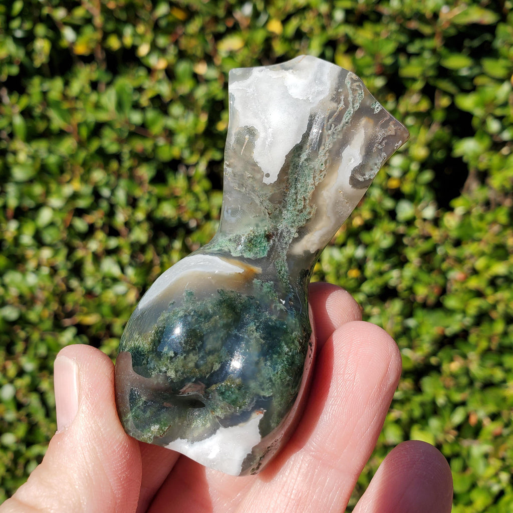 Moss Agate Lady Body - Grounding, Reflection, New Beginnings - Moss Agate Crystal Female Model Figure Healing Gemstone